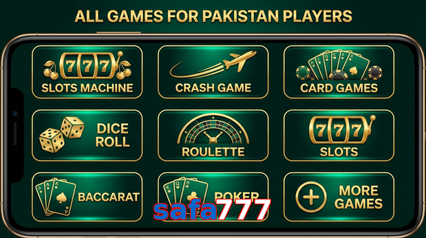 Main screen of Safa777 games page for PK players