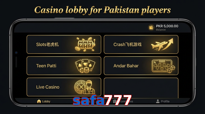 Lobby view of Safa777 for Pakistan users